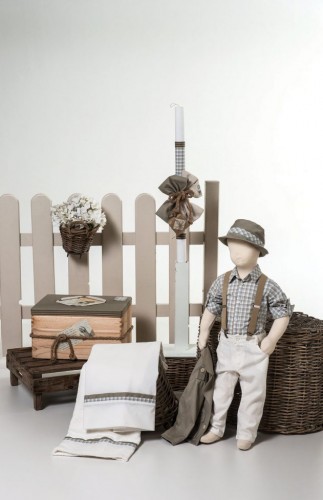 1464 - baptism set with linen trousers and cotton shirt
