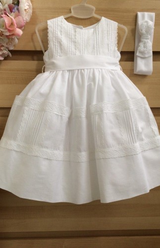 1712-18 Unique quality white cotton dress