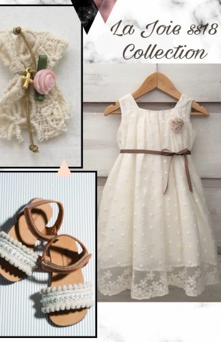 1809- Μπεζ τούλινο φορεματάκι σε vintage ύφος!
