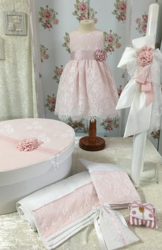 1819- Christening accessories in pink colors