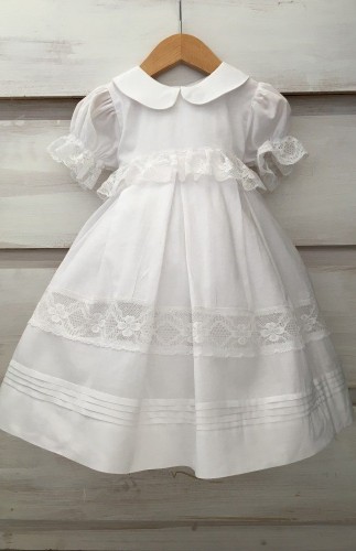 1820- Πολυτελές λευκό βαμβακερό φόρεμα